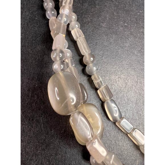 NEW Nate & Etan grey moonstone triple strand necklace with sterling silver clasp - Picture 11 of 12